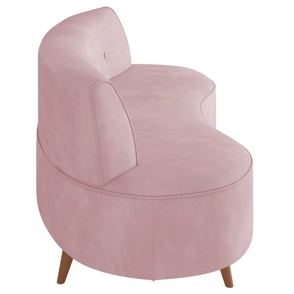 Sofá 2 Lugares para Sala Living 135cm Pés Palito Korah Z08 Veludo Rosê - Mpozenato