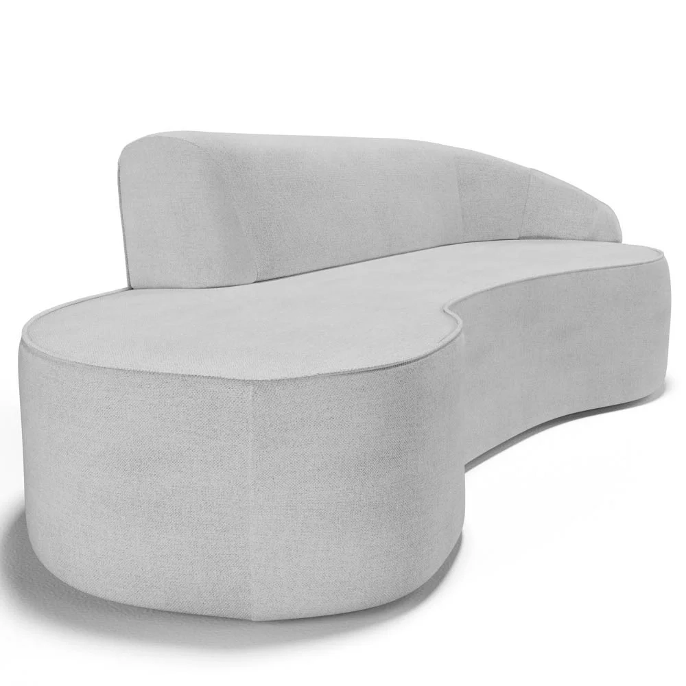 Sofá Living 2 Lugares 180cm Braço Direito Mozart D06 Linho Cinza - Mpozenato