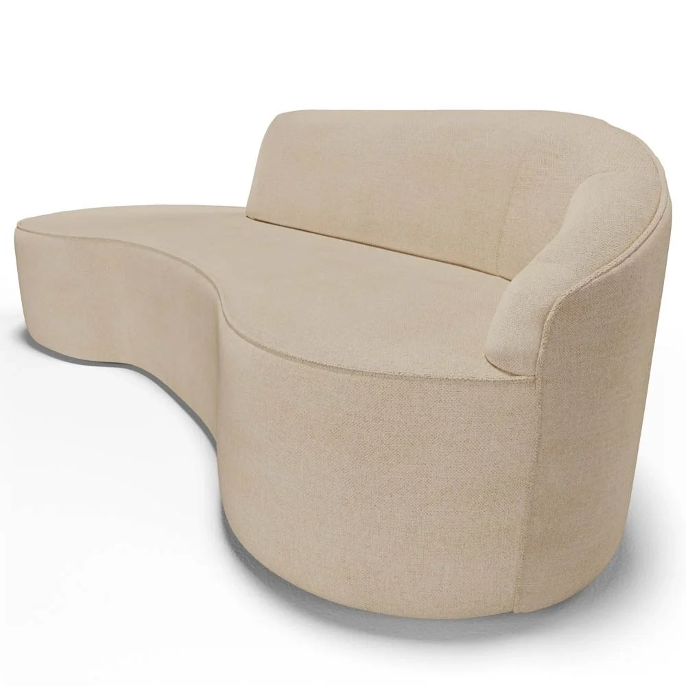 Sofá Living 2 Lugares 180cm Braço Direito Mozart D06 Linho Bege Escuro - Mpozenato