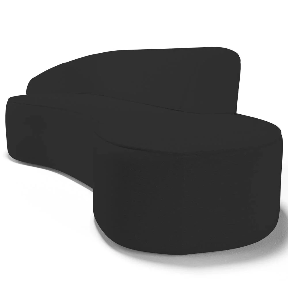 Sofá Living 2 Lugares 180cm Braço Esquerdo Mozart D06 Sintético Preto - Mpozenato