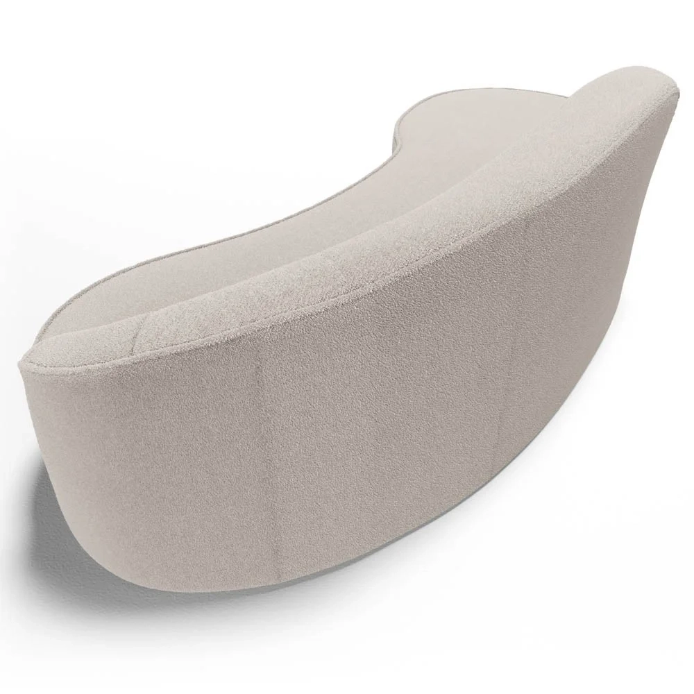 Sofá Living 3 Lugares 210cm Braço Direito Mozart D06 Boucle Bege - Mpozenato