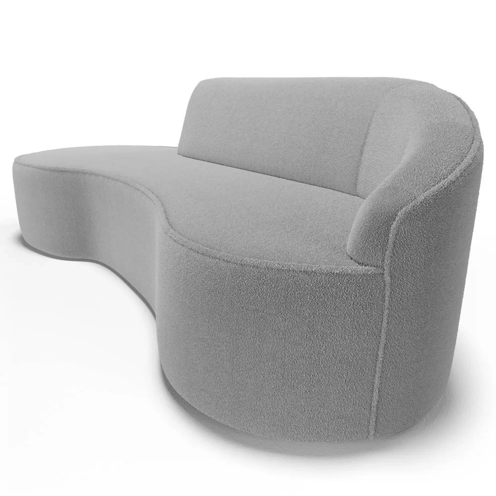 Sofá Living 3 Lugares 210cm Braço Direito Mozart D06 Boucle Cinza - Mpozenato