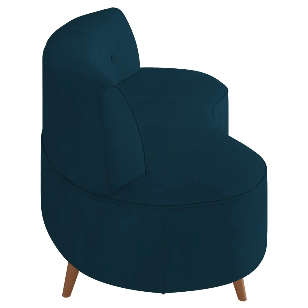 Sofá 2 Lugares para Sala Living 135cm Pés Palito Korah Z08 Veludo Azul - Mpozenato