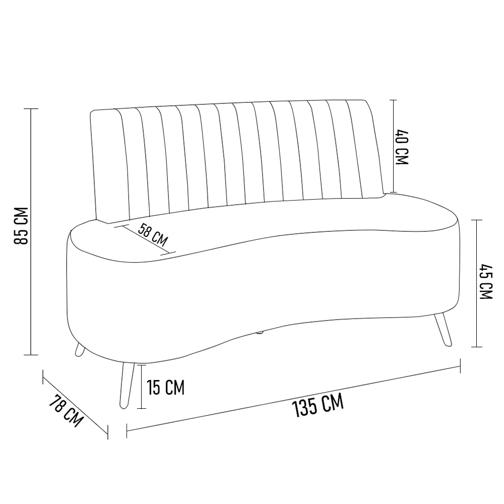 Sofá 2 Lugares para Sala Living 135cm Pés Palito Tamar Z08 Boucle Terracota - Mpozenato