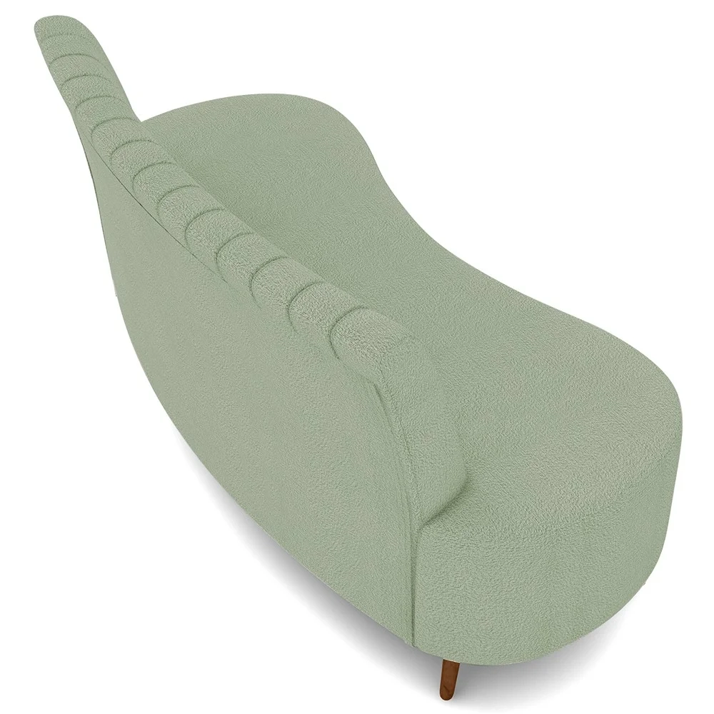 Sofá 2 Lugares para Sala Living 135cm Pés Palito Tamar Z08 Boucle Verde Água - Mpozenato