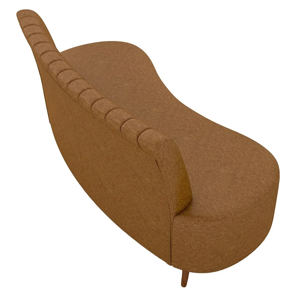 Sofá 2 Lugares para Sala Living 135cm Pés Palito Tamar Z08 Sintético Caramelo - Mpozenato