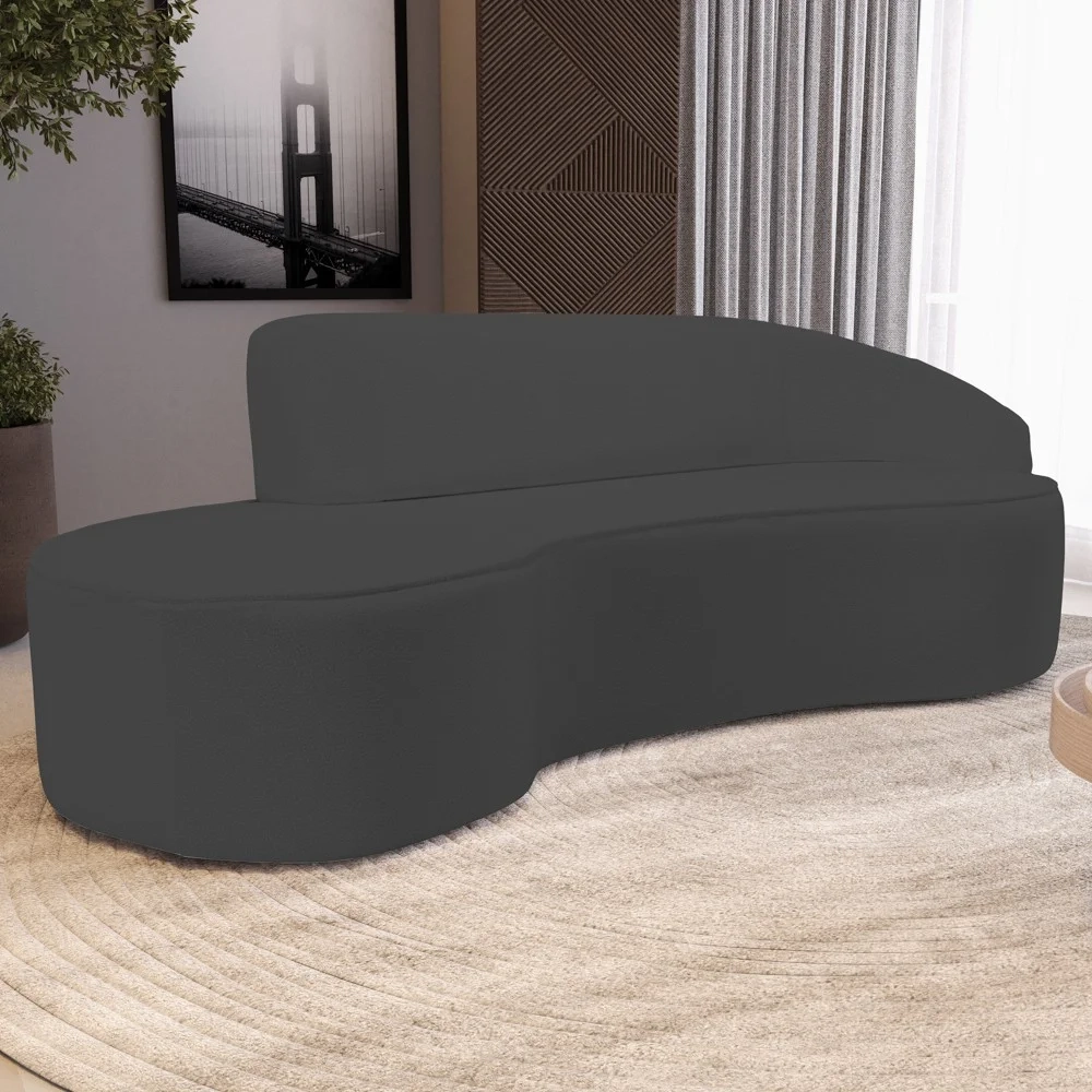 Sofá Living 4 Lugares 300cm Braço Direito Mozart D06 Sintético Cinza - Mpozenato