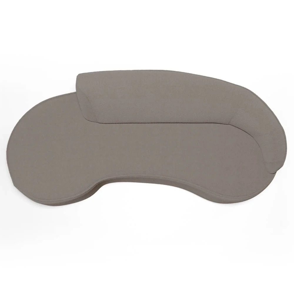 Sofá Living 3 Lugares 230cm Braço Direito Mozart D06 Boucle Bege Escuro - Mpozenato