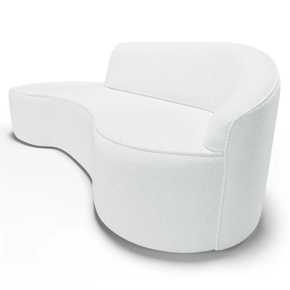 Sofá Living 3 Lugares 230cm Braço Direito Mozart D06 Sintético Branco - Mpozenato