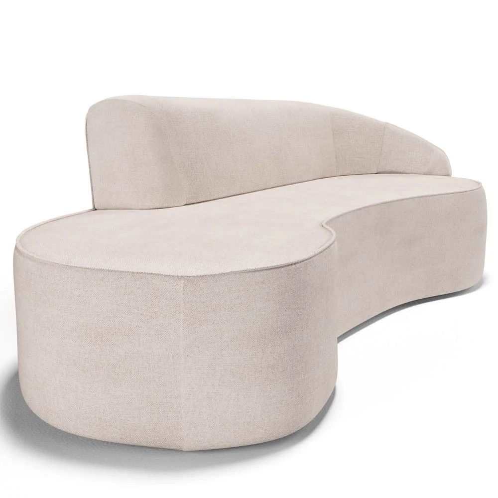 Sofá Living 3 Lugares 230cm Braço Direito Mozart D06 Linho Cru - Mpozenato