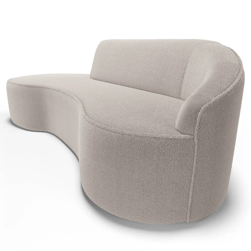 Sofá Living 3 Lugares 260cm Braço Direito Mozart D06 Boucle Bege - Mpozenato