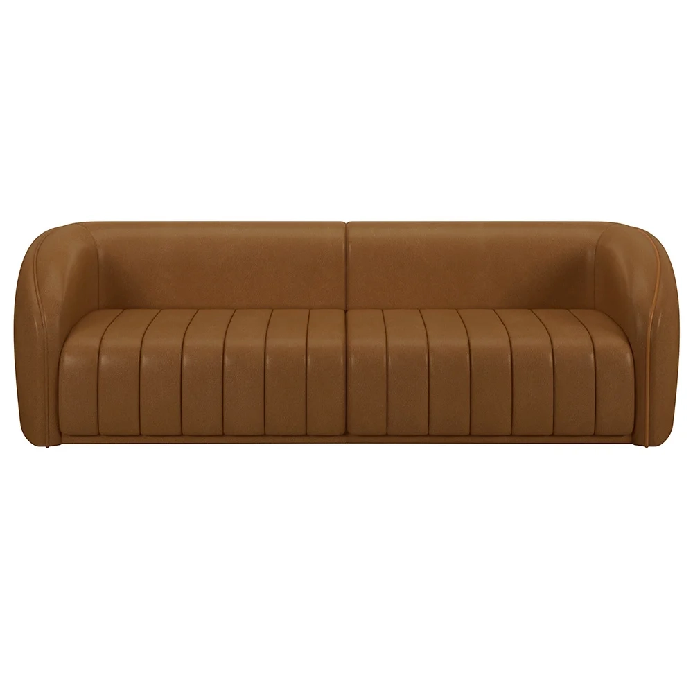 Sofá Living Decorativo 3 Lugares 252cm Meris Z32 Sintético Caramelo - Mpozenato