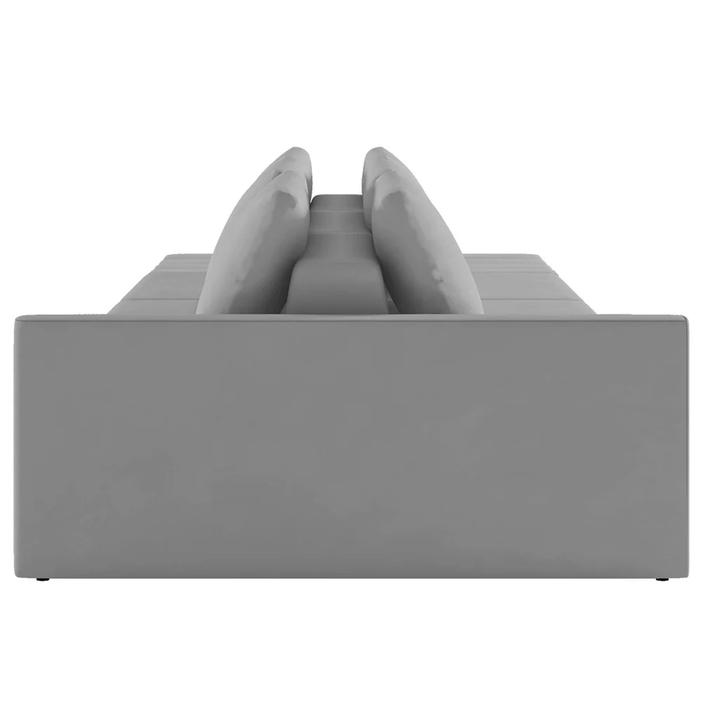 Sofá Ilha Modular com Puff para Sala Living 252cm Georgia Z08 Veludo Cinza - Mpozenato