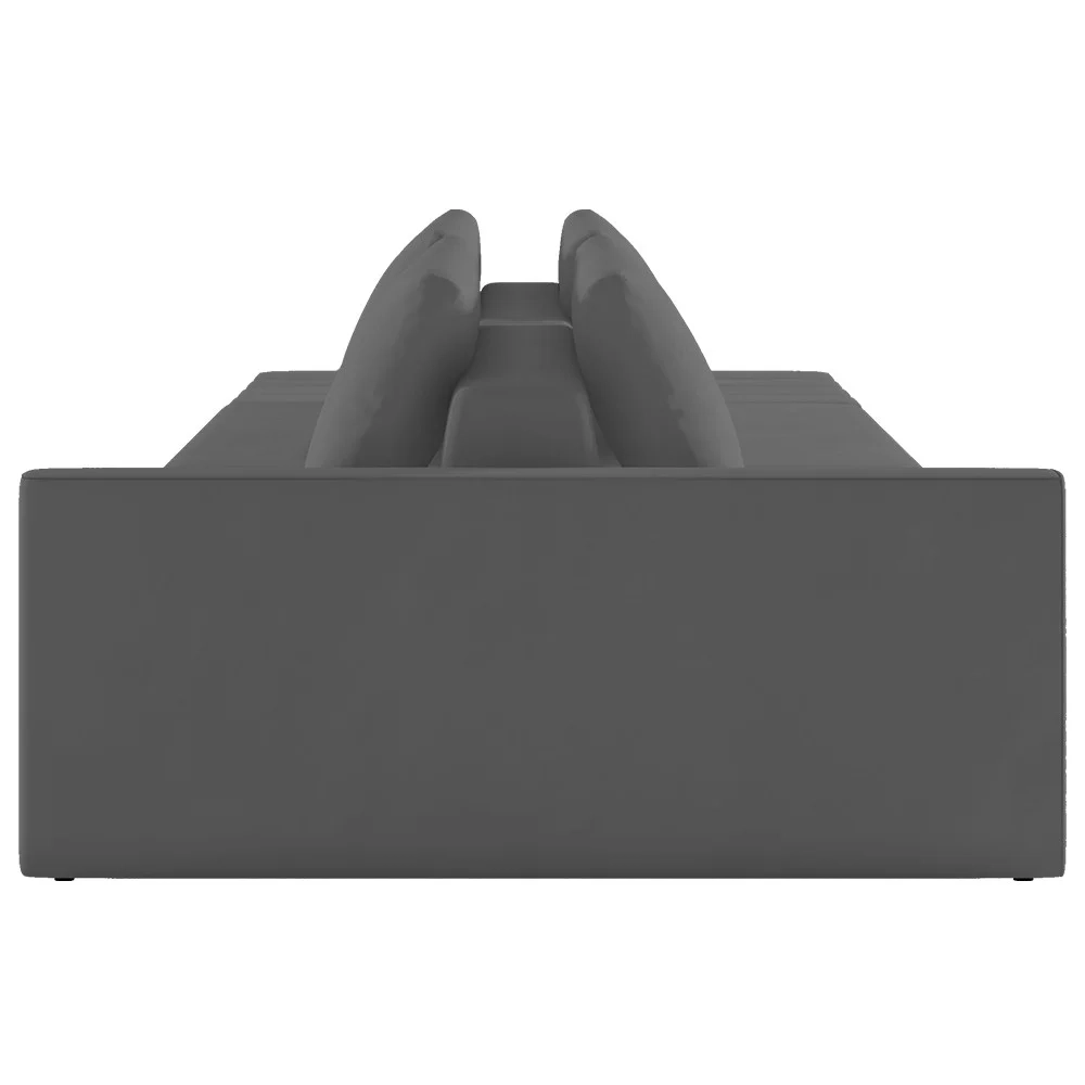 Sofá Ilha Modular com Puff para Sala Living 312cm Georgia Z08 Veludo Cinza Escuro - Mpozenato