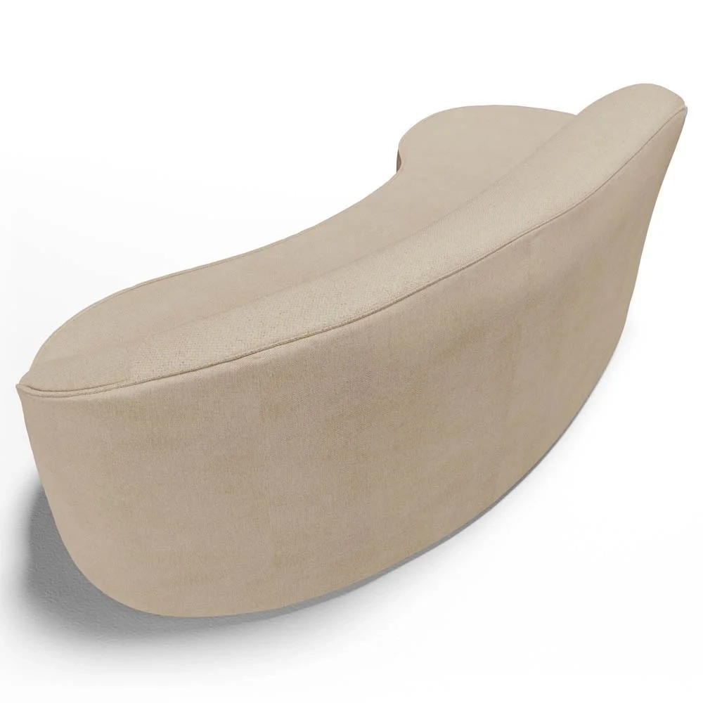 Sofá Living 3 Lugares 260cm Braço Direito Mozart D06 Linho Bege Escuro - Mpozenato