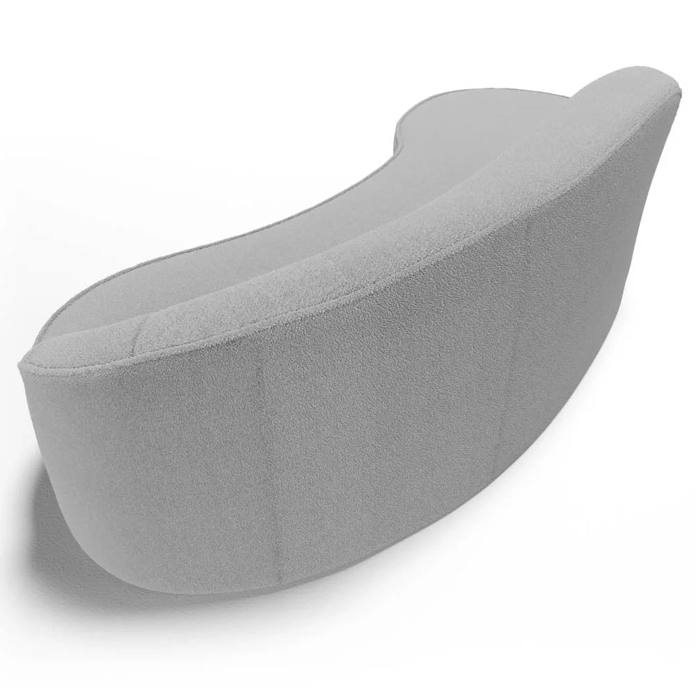 Sofá Living 4 Lugares 280cm Braço Direito Mozart D06 Boucle Cinza - Mpozenato