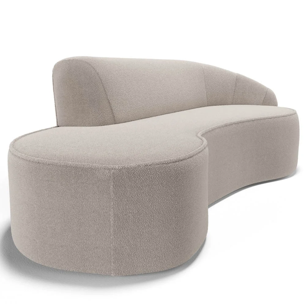 Sofá Living 4 Lugares 280cm Braço Direito Mozart D06 Boucle Bege - Mpozenato