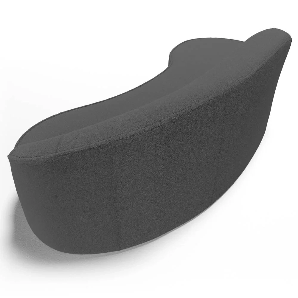 Sofá Living 4 Lugares 280cm Braço Direito Mozart D06 Boucle Chumbo - Mpozenato