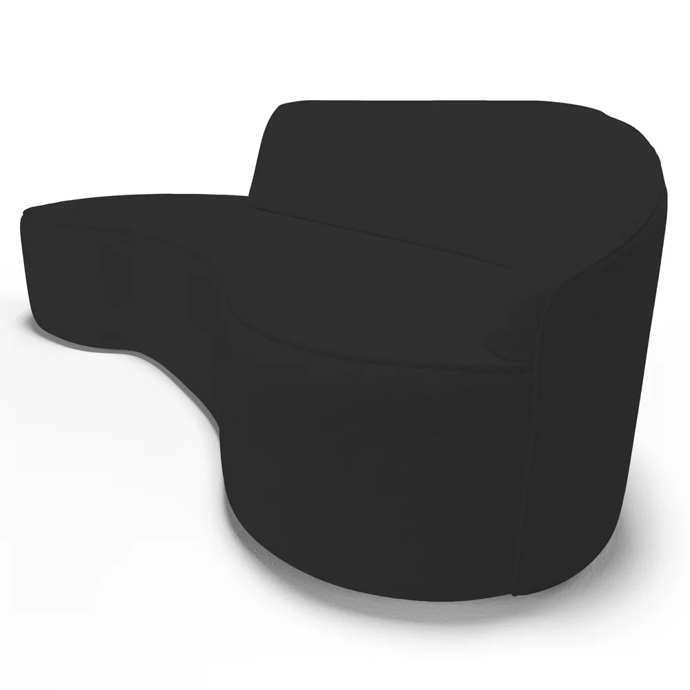 Sofá Living 4 Lugares 280cm Braço Direito Mozart D06 Sintético Preto - Mpozenato