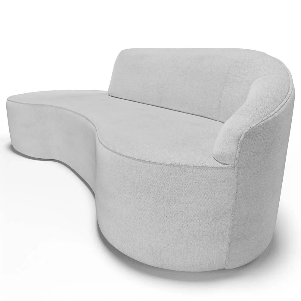 Sofá Living 4 Lugares 280cm Braço Direito Mozart D06 Linho Cinza - Mpozenato