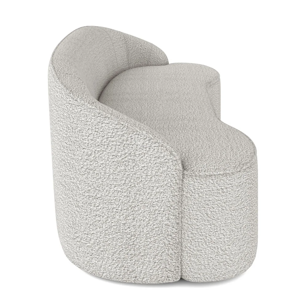 Sofá 3 Lugares para Sala de Estar Living 180cm Theo D06 Boucle Creme - Mpozenato