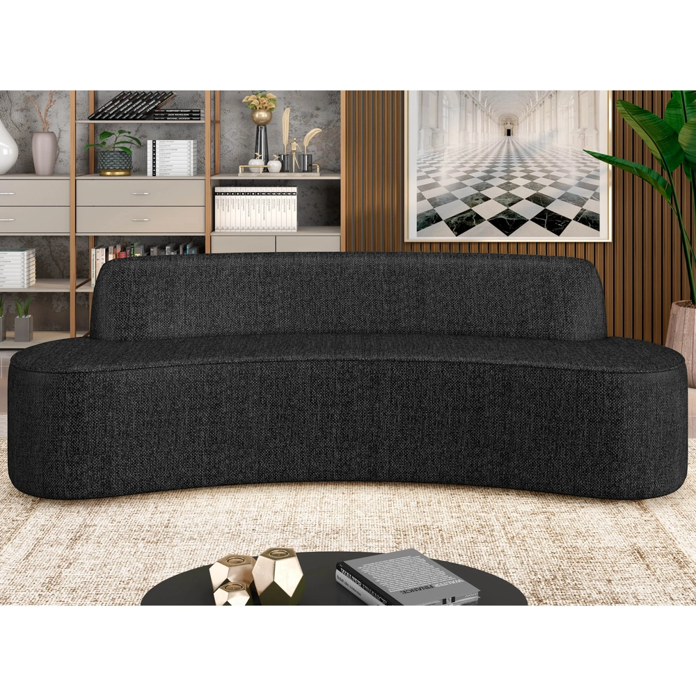 Sofá 4 Lugares para Sala de Estar Living 260cm Koane D06 Linho Preto - Mpozenato