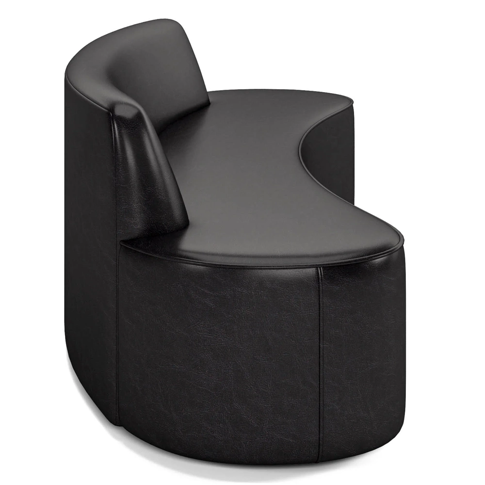 Sofá 5 Lugares para Sala de Estar Living 300cm Koane D06 Sintético Preto - Mpozenato