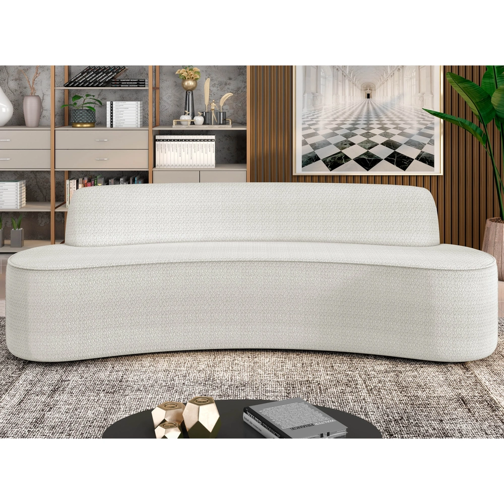 Sofá 2 Lugares para Sala de Estar Living 150cm Koane D06 Boucle Off White - Mpozenato