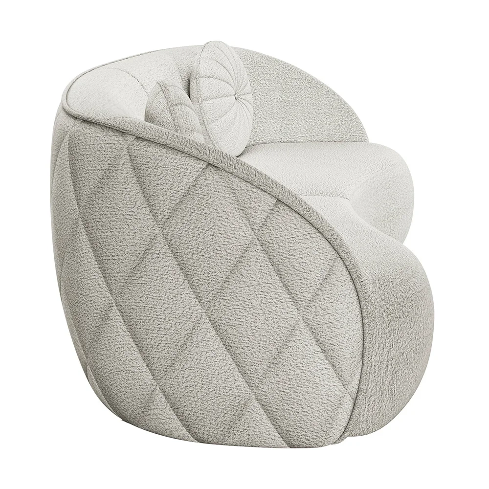 Sofá Decorativo com Almofadas 3 Lugares 288cm Tressê Zion Z32 Boucle Branco - Mpozenato