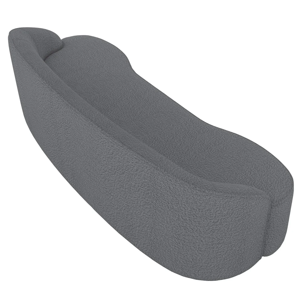 Sofá 3 Lugares para Sala de Estar Living 180cm Theo D06 Boucle Cinza - Mpozenato