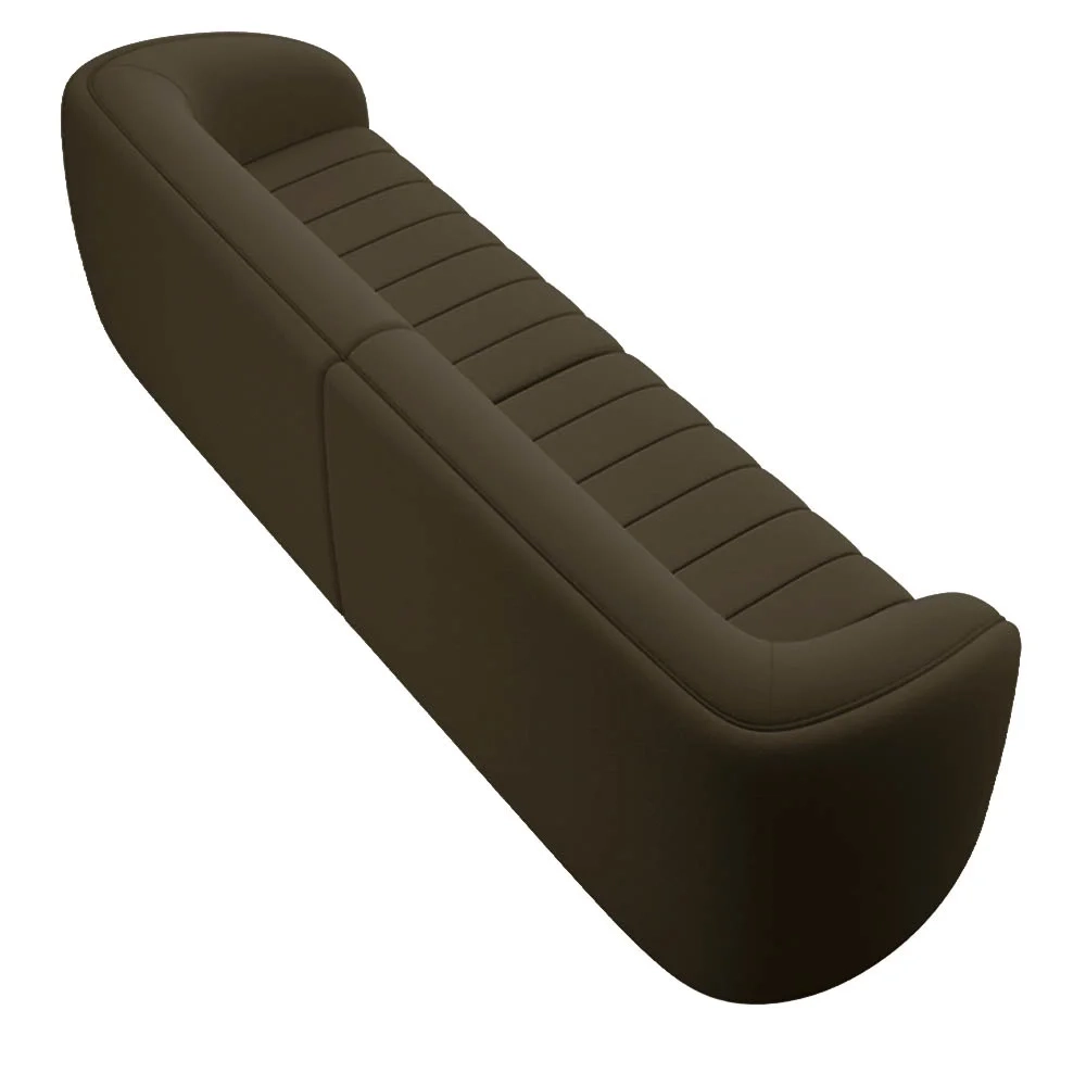 Sofá Living Decorativo 4 Lugares 332cm Meris Z32 Veludo Marrom - Mpozenato