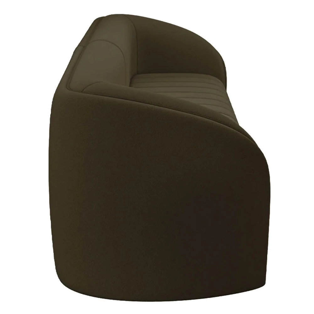 Sofá Living Decorativo 4 Lugares 332cm Meris Z32 Veludo Marrom - Mpozenato