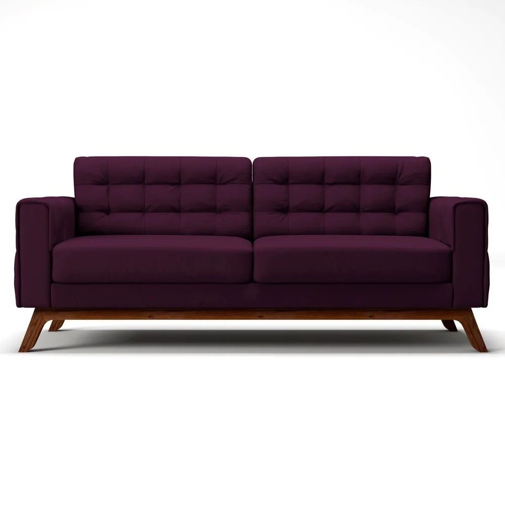 Sofá 260 cm 4 Lugares Sandero C-292 Veludo Uva - Domi