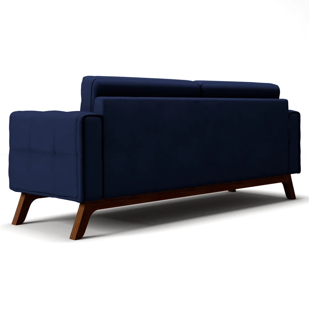 Sofá 260 cm 4 Lugares Sandero C-287 Veludo Marinho - Domi