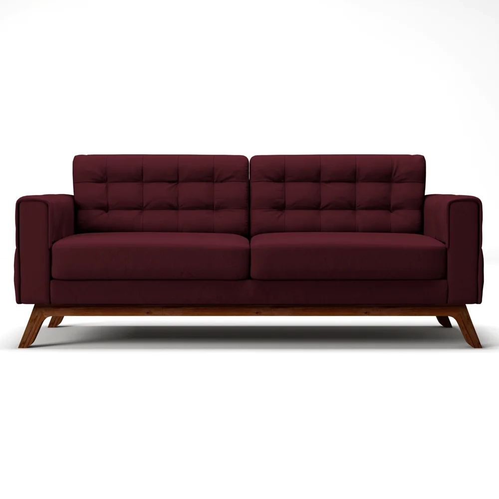 Sofá 280 cm 4 Lugares Sandero C-278 Veludo Marsala - Domi