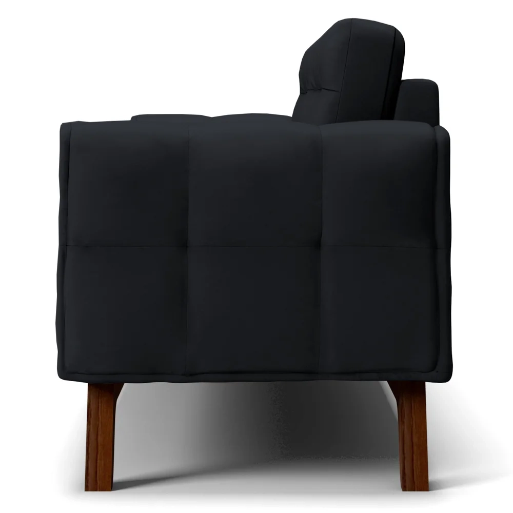 Sofá 280cm 4 Lugares Sandero C-300 Veludo Preto - Domi