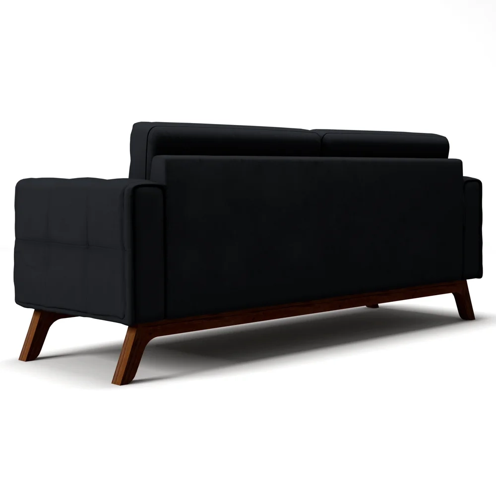 Sofá 280cm 4 Lugares Sandero C-300 Veludo Preto - Domi