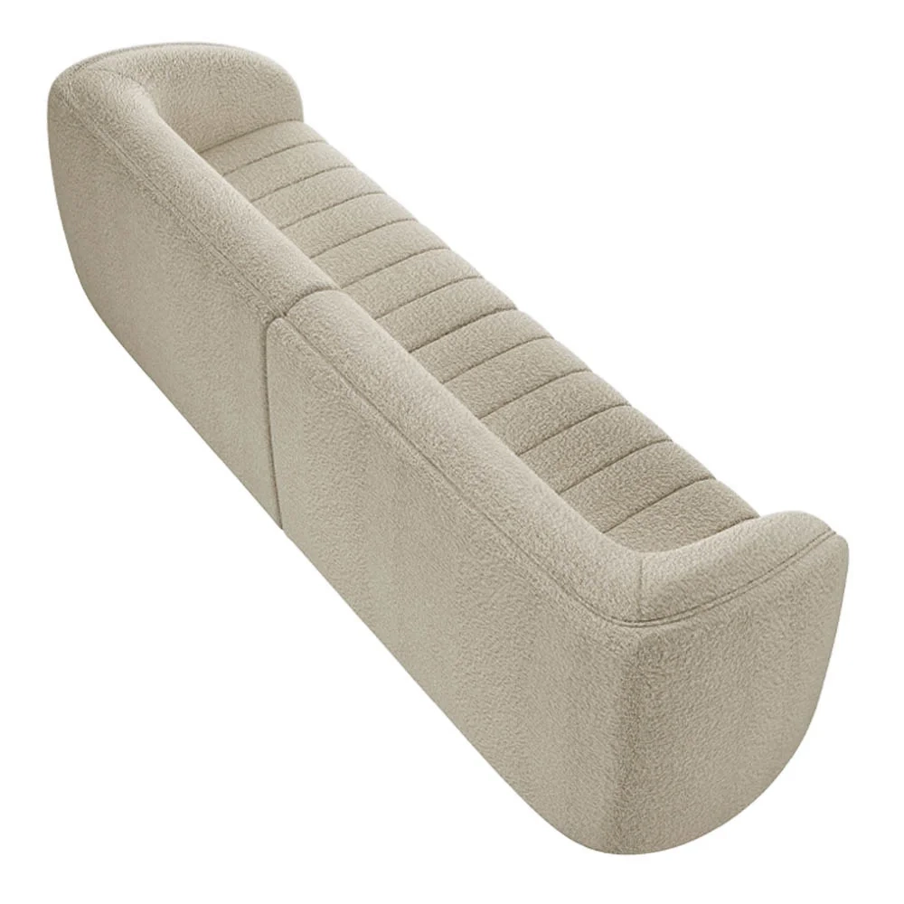 Sofá Living Decorativo 4 Lugares 332cm Meris Z32 Boucle Bege - Mpozenato