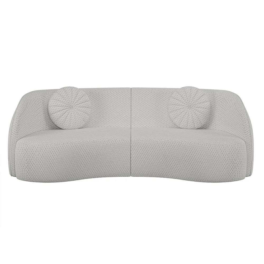 Sofá Decorativo com Almofadas 3 Lugares 240cm Tressê Zion Z32 Linho Cru - Mpozenato