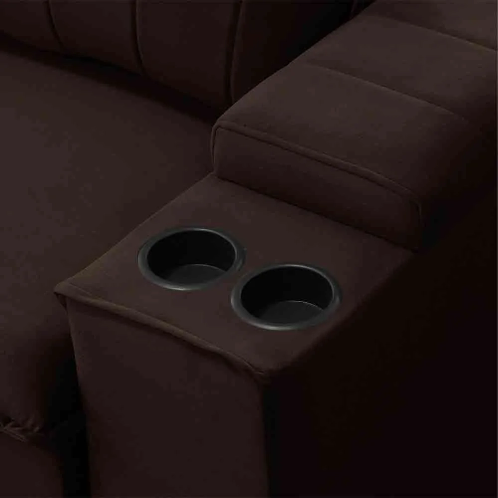 Sofá Retrátil Reclinável 3 Lugares 225cm Baluart F05 Veludo Marrom - Mpozenato
