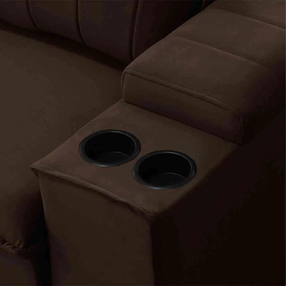 Sofá Retrátil Reclinável 3 Lugares 245cm Baluart F05 Veludo Marrom - Mpozenato