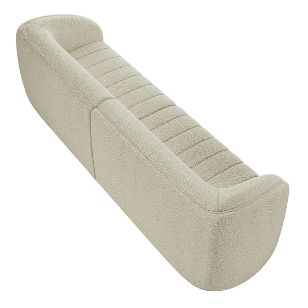 Sofá Living Decorativo 4 Lugares 332cm Meris Z32 Boucle Cru - Mpozenato