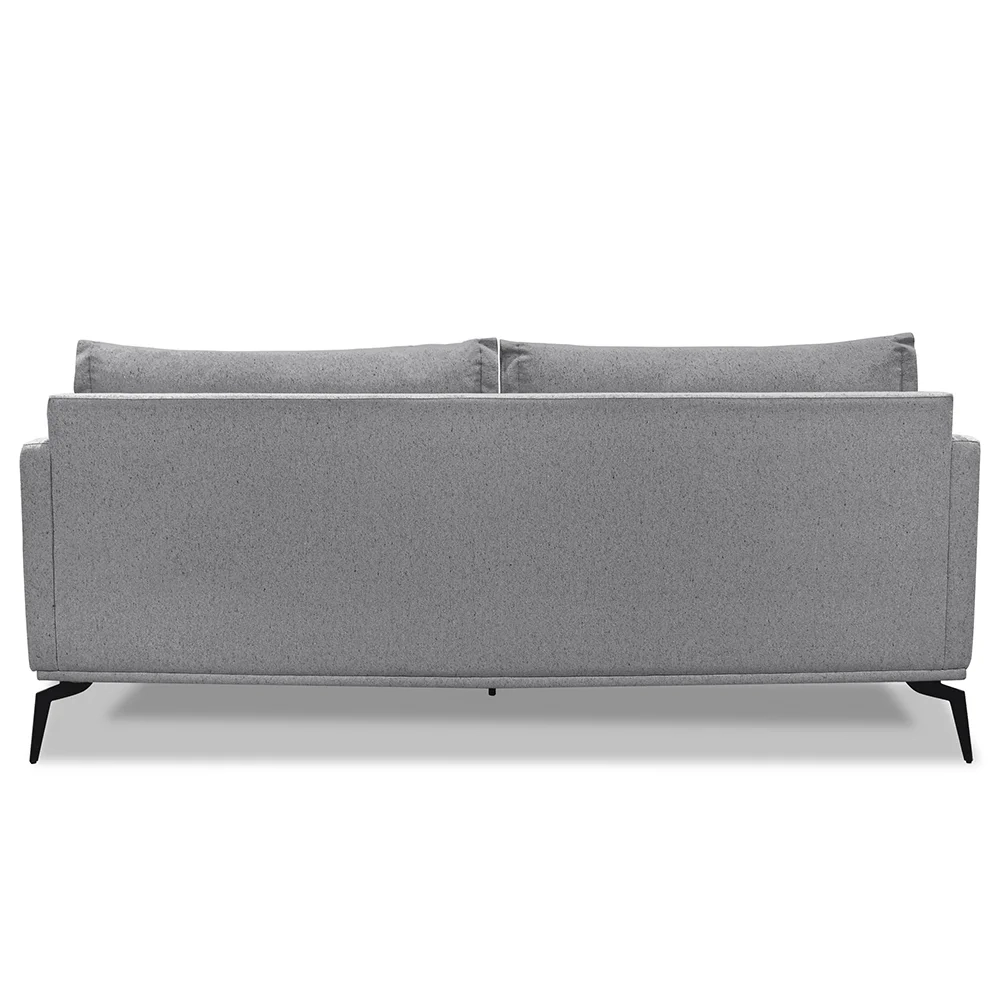 Sofá 3 Lugares 220cm Pés de Metal Vecchia S06 Linho Cinza - Mpozenato