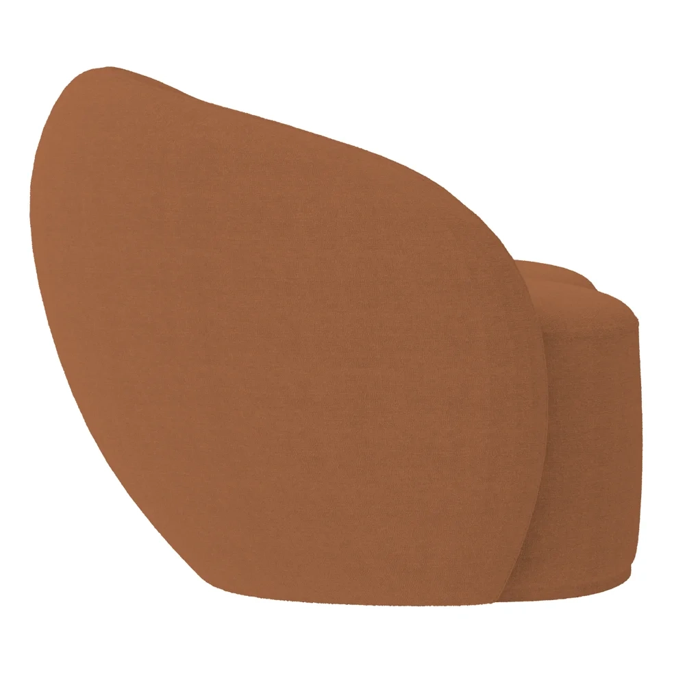 Sofá 3 Lugares Living 180cm e 1 Poltrona Giratória Garbin Z08 Boucle Terracota - Mpozenato