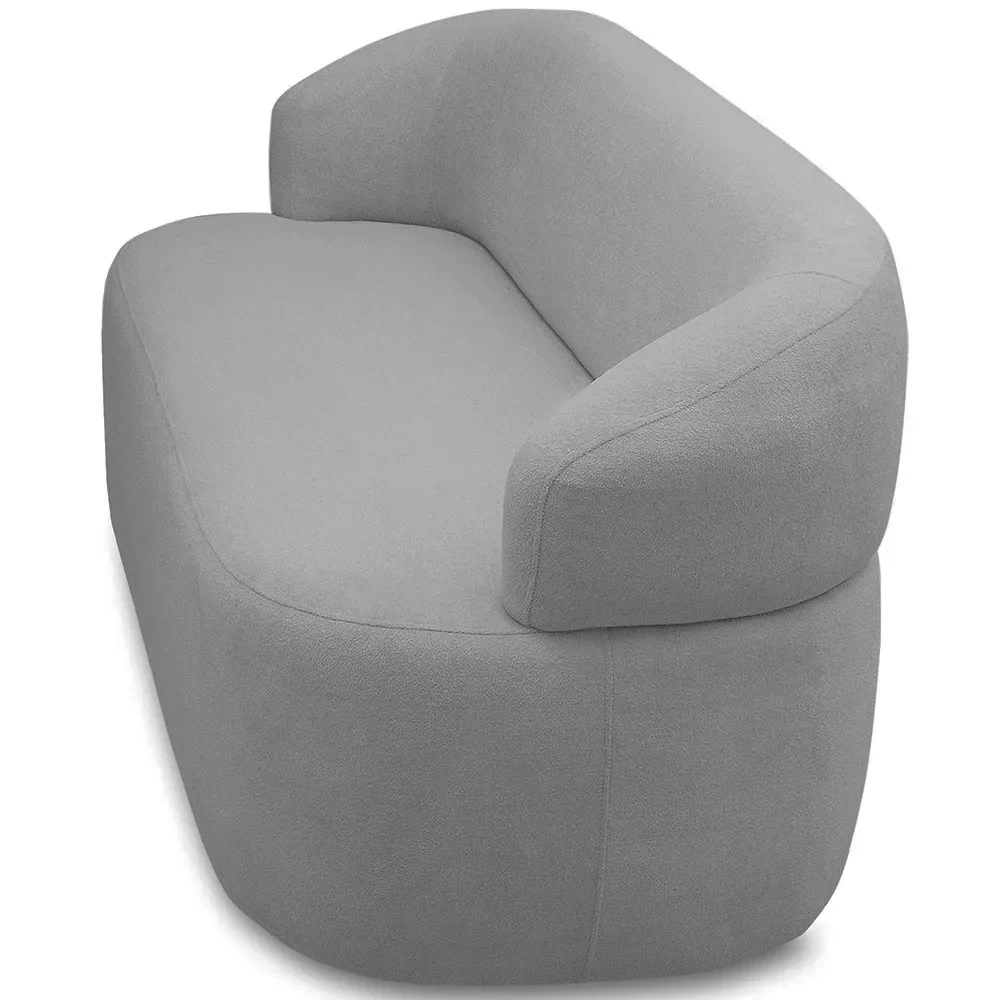 Sofá 3 Lugares Living Orgânico Sala de Estar 170cm Conka F05 Boucle Cinza - Mpozenato