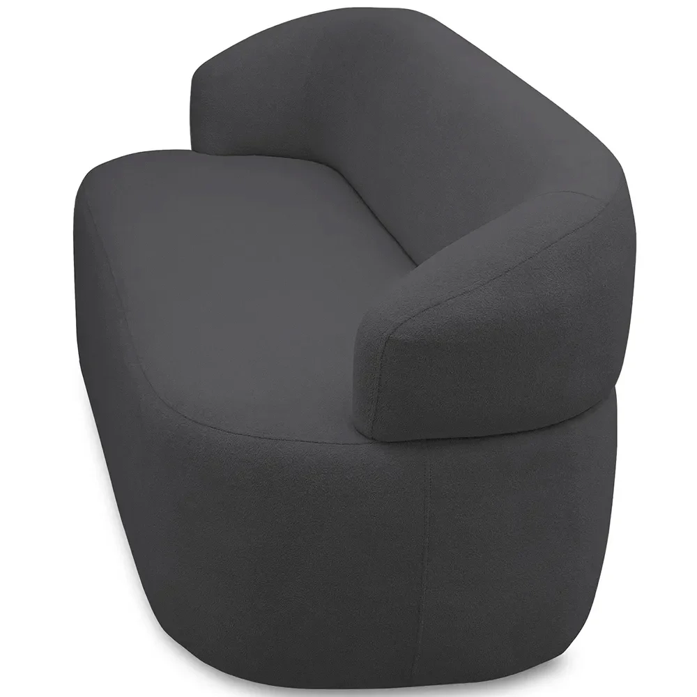 Sofá 3 Lugares Living Orgânico Sala de Estar 170cm Conka F05 Boucle Grafite - Mpozenato