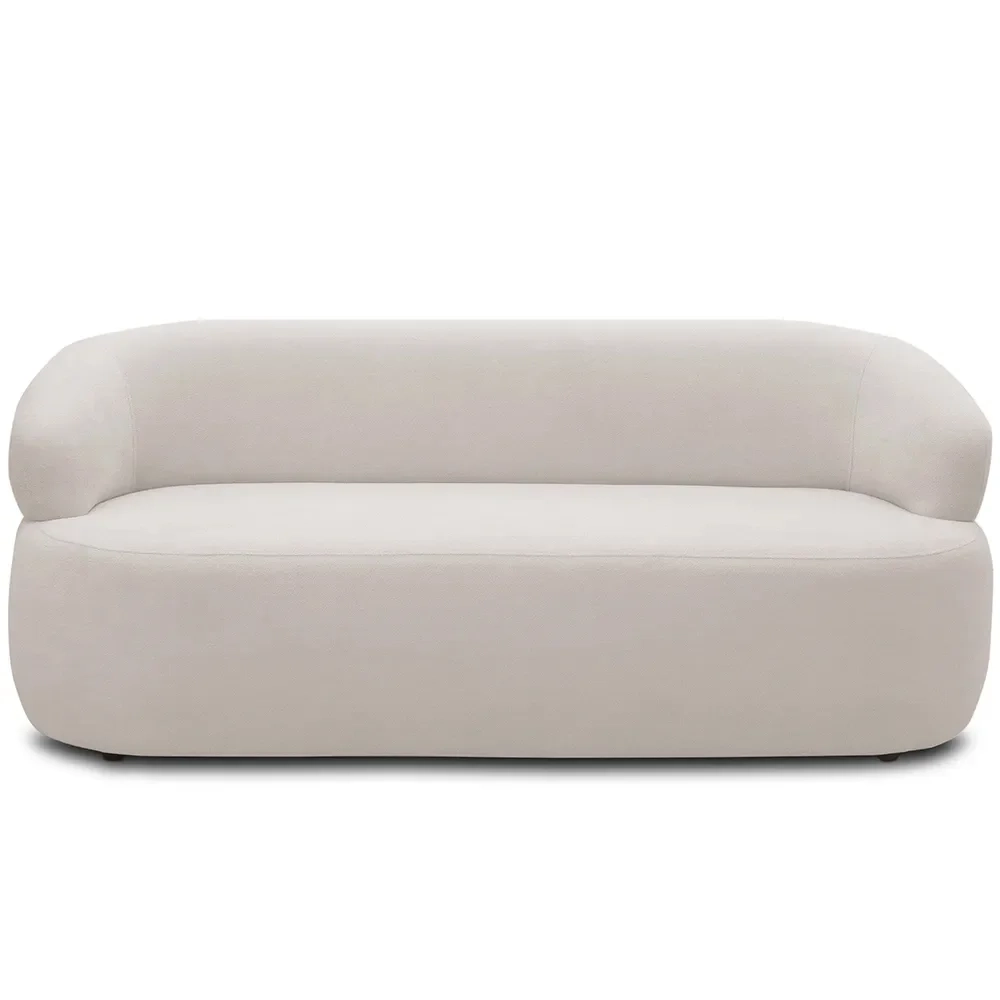 Sofá 3 Lugares Living Orgânico Sala de Estar 170cm Conka F05 Veludo Bege - Mpozenato