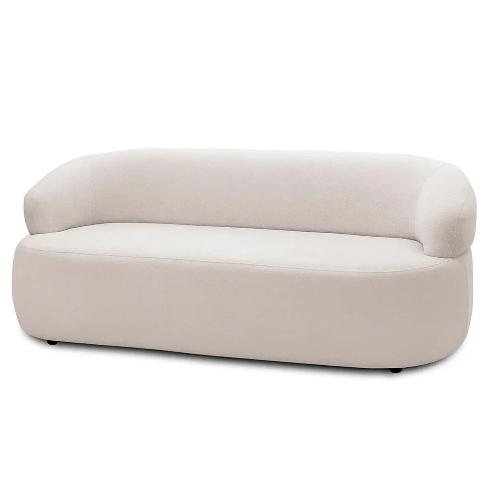 Sofá 3 Lugares Living Orgânico Sala de Estar 170cm Conka F05 Veludo Bege - Mpozenato