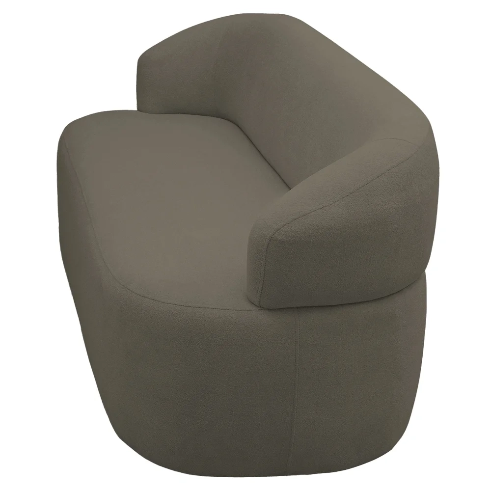 Sofá 3 Lugares Living Orgânico Sala de Estar 170cm Conka F05 Veludo Marrom - Mpozenato