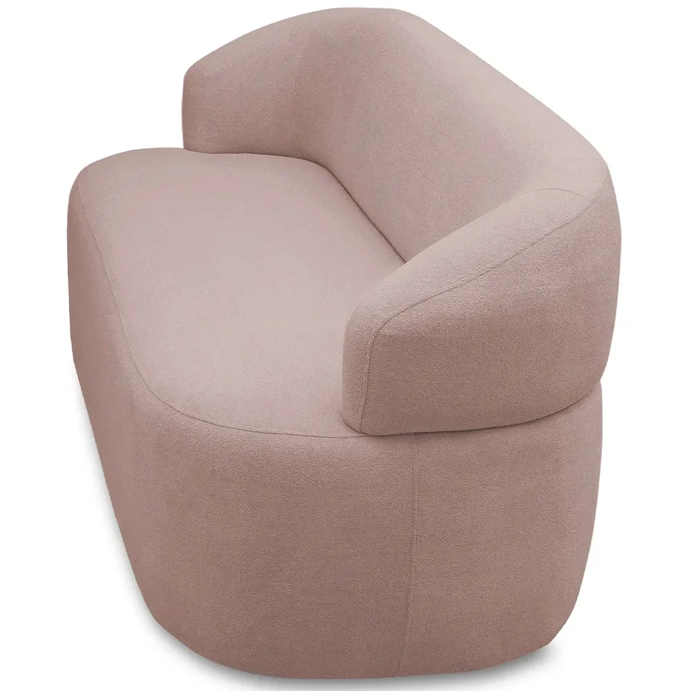 Sofá 3 Lugares Living Orgânico Sala de Estar 170cm Conka F05 Veludo Rosê - Mpozenato